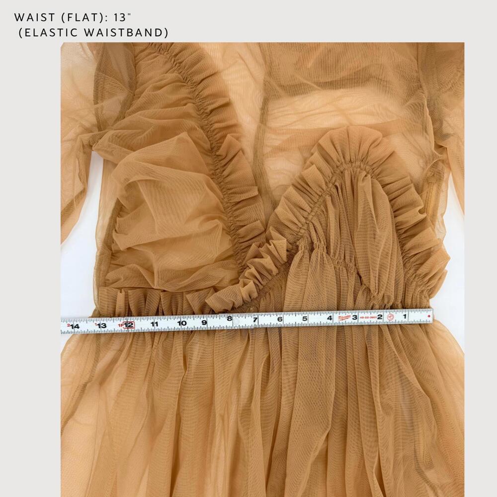 Preen Dress Echo Sheer Tulle Ruffle Nude L - Picture 7 of 9